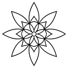 Canna Flower Mandala Line Art Vector Design