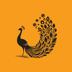peacock vector silhouette 