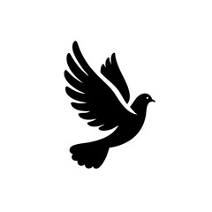 Fototapeta premium Elegant Black Dove in Flight: Peace, Hope, Freedom