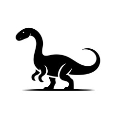 Fototapeta premium Majestic Dinosaur Silhouette: Prehistoric Reptile Icon
