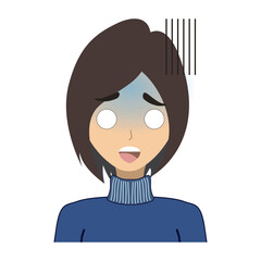 a young woman with her expression vector image
