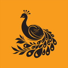 peacock vector silhouette 