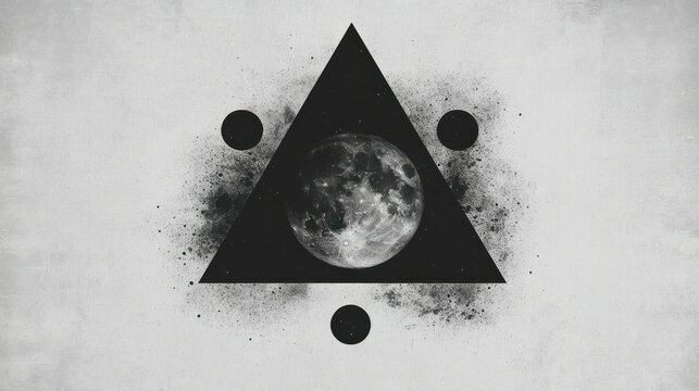 Abstract moon triangle design