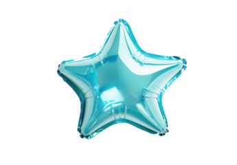 metallic turquoise star balloon shines with a refreshing and cool tone, offering a modern yet playful touch to any setting. Its glossy surface gives it a crisp and trendy appearance