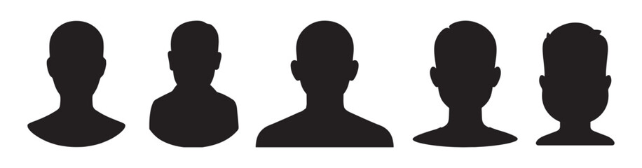 Silhouette of user icon set on White background. Vector illustration eps 10