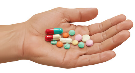 Isolated Hand Holding Pills