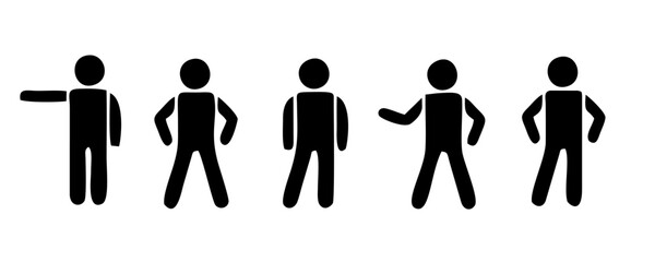 Collection of stick figures with different poses, human icon