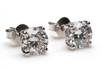 Sparkling diamond stud earrings brilliant cut elegant platinum setting luxurious jewelry perfect