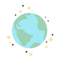 Abstract Earth globe with continents and oceans illlustration