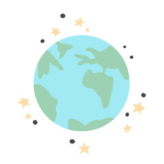 Abstract Earth globe with continents and oceans illlustration