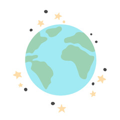 Abstract Earth globe with continents and oceans illlustration