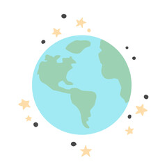 Abstract Earth globe with continents and oceans illlustration