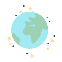 Abstract Earth globe with continents and oceans illlustration