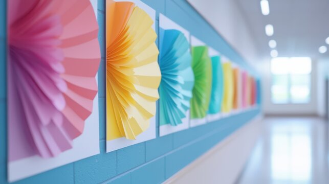 Bright and vivid color awareness campaign posters arranged on a community board.