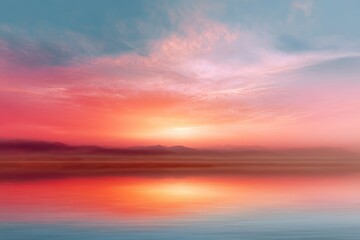 Serene Sunset: Tranquil Water Reflecting Fiery Hues