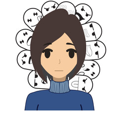 a young woman with her expression vector image
