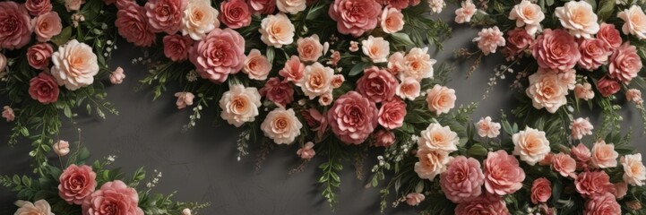 Elegant faux flower wall, rich texture, wedding decor,  shabby chic,  flowers,  soft