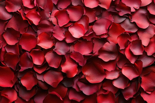 Fototapeta Lush Deep Red Rose Petals Romantic Background Rich Texture Soft Focus