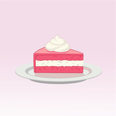 vector illustration of cake slices on a plate