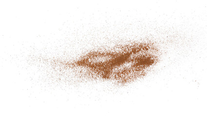 Clove powder flying isolated on white background	