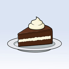 vector illustration of cake slices on a plate