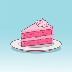 vector illustration of cake slices on a plate