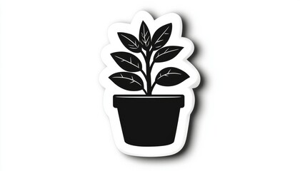 Obraz premium Plant in Pot Silhouette (1)