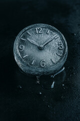 Schmelzende Uhr &ndash; Zeit als schmelzendes Symbol f&uuml;r Klimakrise Melting Clock &ndash; Time Melting Away as a Symbol of Climate Crisis