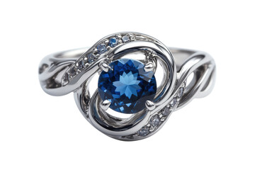 Stunning blue topaz ring swirling silver design elegant jewelry brilliant gemstone exquisite