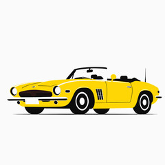 Fototapeta premium Classic Car Illustration_Vintage Convertible Vehicle Graphic_Automotive Design_Collectible Automobile Artwork_Iconic Roadster Image