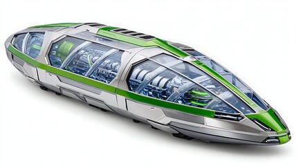 Futuristic High Speed Eco Friendly Train Concept with Transparent Engine Design