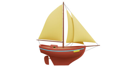 Isolated Sailing Boat