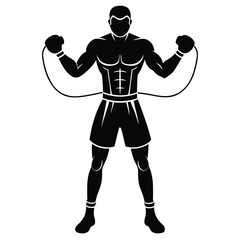 Powerful Boxer Silhouette Fitness, Strength, and Boxing Training