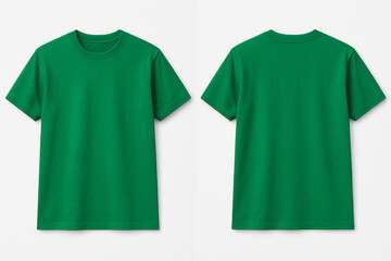 Green t-shirt mockup front and back template
