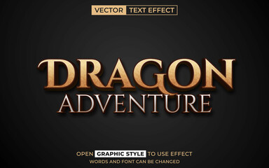 dragon adventure editable text, font effect, 3d text for title