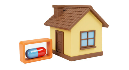Isolated House and Pill