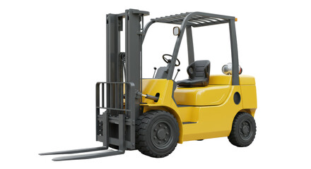 Isolated Yellow Forklift Truck