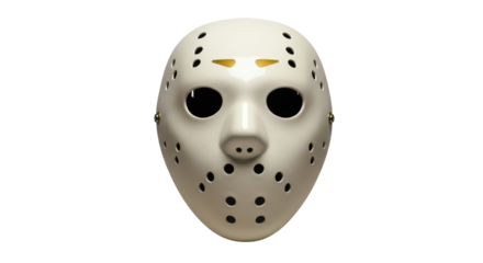 Isolated Hockey Mask Creepy White Mask