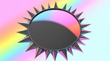 Spiky Circle Shape on Gradient Background
