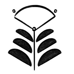 Spring Flower Outline Cute Retro Doodle Black and White Illustration.