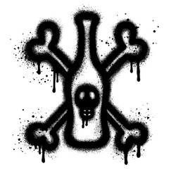Spray Painted Graffiti Poison bottle icon Sprayed isolated with a white background.
