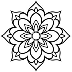 Elegant Mandala Heart Vector Line Art