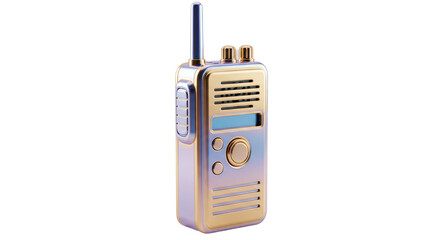 Isolated Retro Walkie Talkie Communication Device Gold Accents © Matteo
