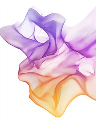 Obraz premium Abstract 3D gradient wave effect, vibrant transition from purple to orange with holographic effect, futuristic technology theme for digital design, product packaging or modern branding.
