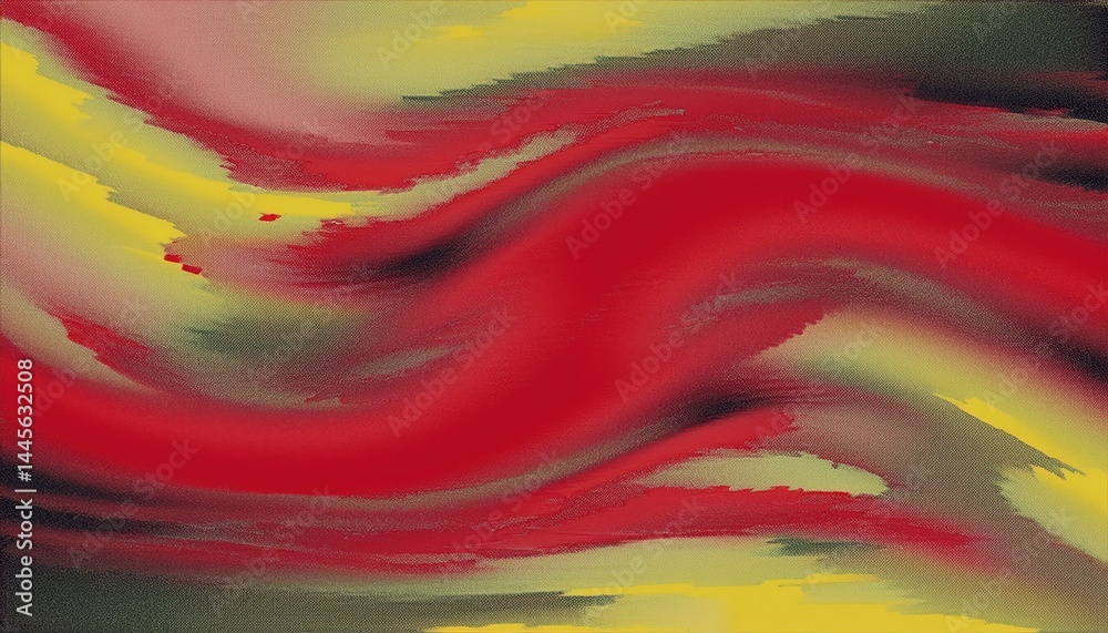 Aufkleber vibrant glitch style abstract texture with red yellow and black waves for digital art, web design ba