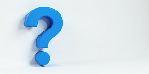 A Blue Question Mark Symbol on White Background Representing Inquiry, Curiosity, and the Search for Answers