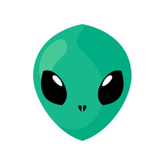 Cute Green Alien Character. Cartoon Vector Illustration