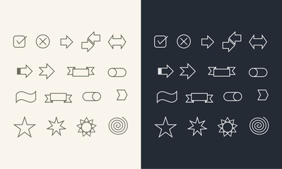 set icon line logo vector