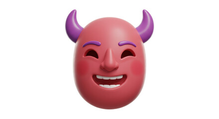 Isolated Devil Face with Horns Cartoon for Halloween
