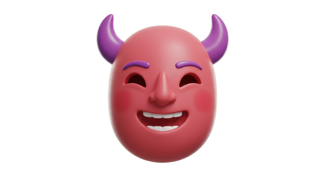 Isolated Devil Face with Horns Cartoon for Halloween